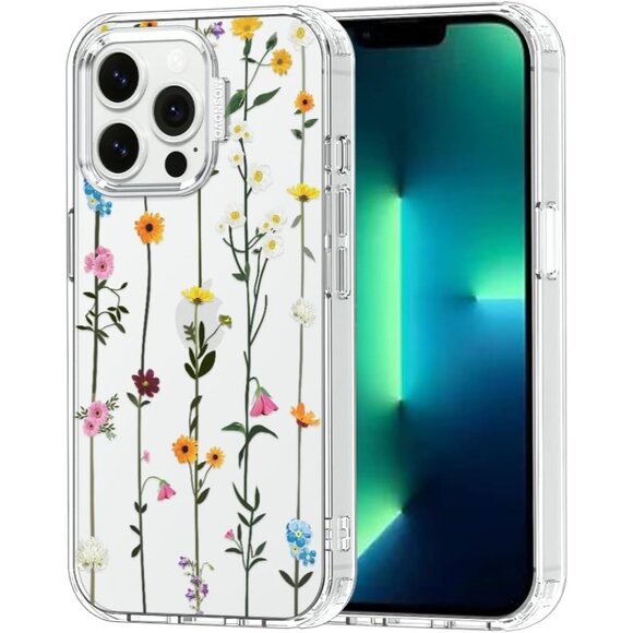 NEW Mosnovo Wild Flowers Case for iPhone 13 Pro Max 6.6ft Military Grade Drop - Picture 1 of 6
